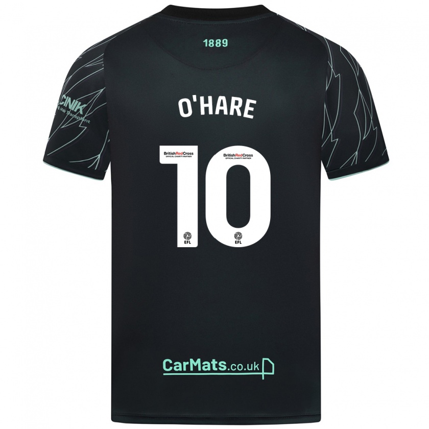 Kandiny Enfant Maillot Callum O'hare #10 Noir Vert Tenues Extérieur 2024/25 T-Shirt