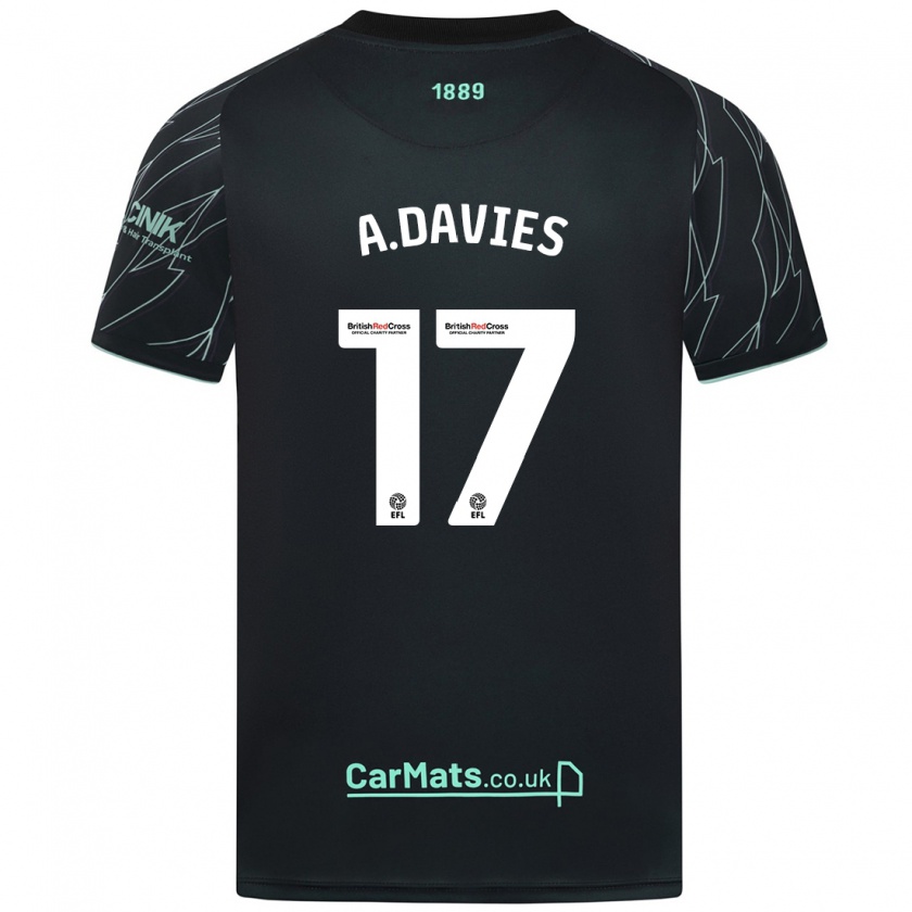 Kandiny Enfant Maillot Adam Davies #17 Noir Vert Tenues Extérieur 2024/25 T-Shirt