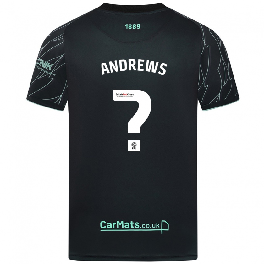 Kandiny Enfant Maillot Ryan Andrews #0 Noir Vert Tenues Extérieur 2024/25 T-Shirt