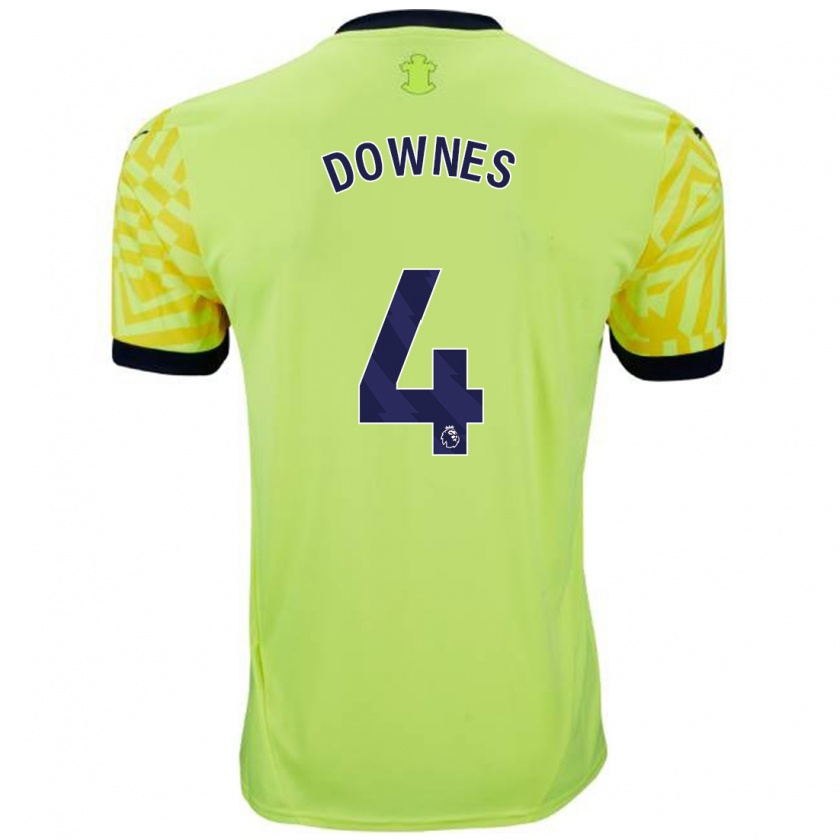 Kandiny Enfant Maillot Flynn Downes #4 Jaune Tenues Extérieur 2024/25 T-Shirt