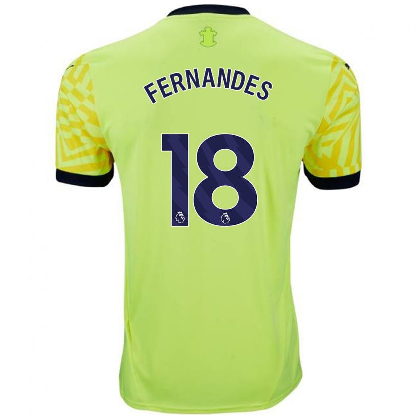 Kandiny Enfant Maillot Mateus Fernandes #18 Jaune Tenues Extérieur 2024/25 T-Shirt