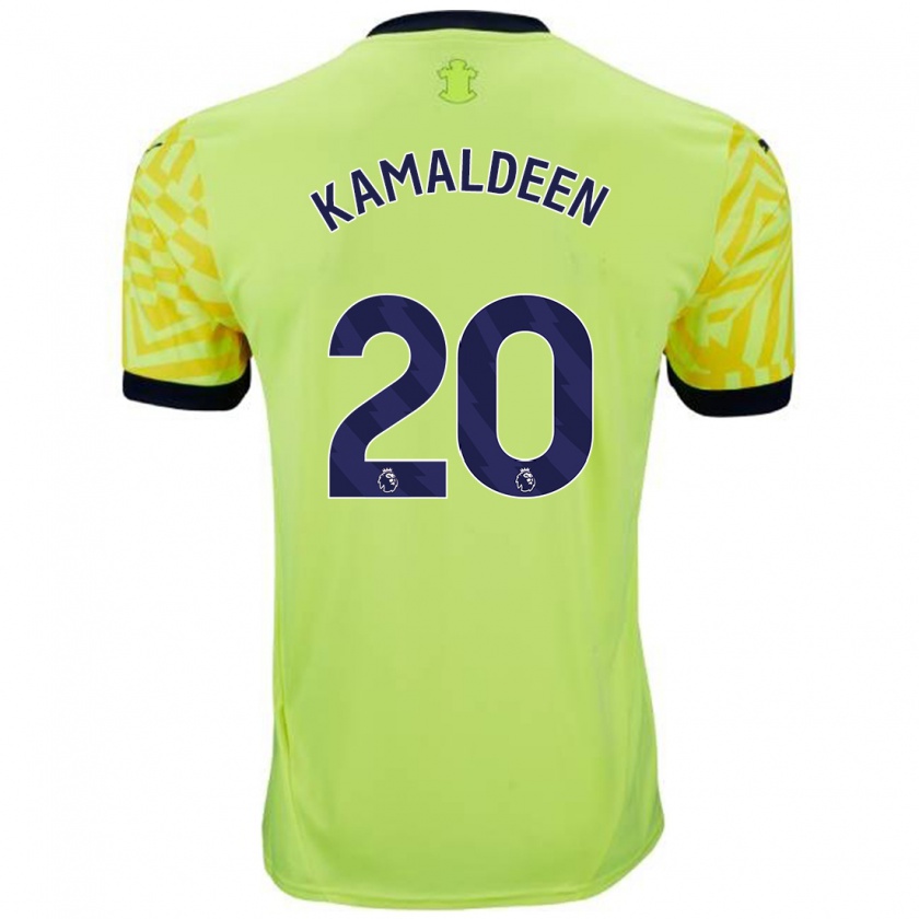 Kandiny Enfant Maillot Kamaldeen Sulemana #20 Jaune Tenues Extérieur 2024/25 T-Shirt