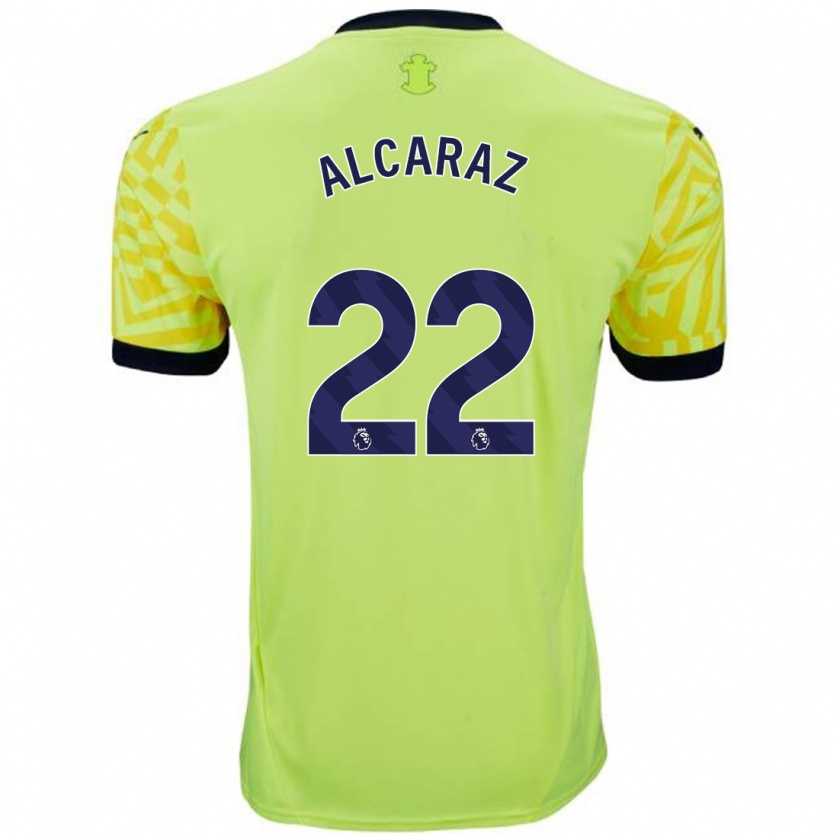 Kandiny Enfant Maillot Carlos Alcaraz #22 Jaune Tenues Extérieur 2024/25 T-Shirt