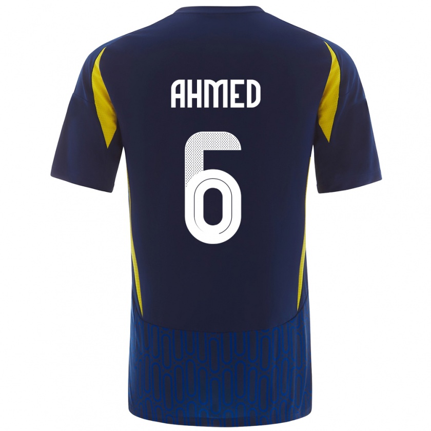 Kandiny Enfant Maillot Aseel Ahmed #6 Bleu Jaune Tenues Extérieur 2024/25 T-Shirt