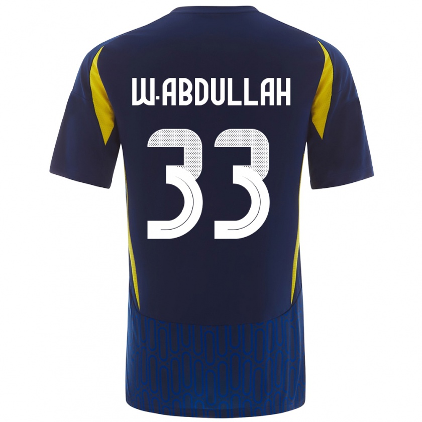 Kandiny Enfant Maillot Waleed Abdullah #33 Bleu Jaune Tenues Extérieur 2024/25 T-Shirt