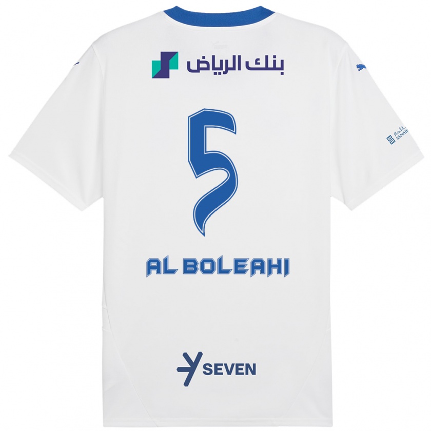 Kandiny Enfant Maillot Ali Al-Bulayhi #5 Blanc Bleu Tenues Extérieur 2024/25 T-Shirt