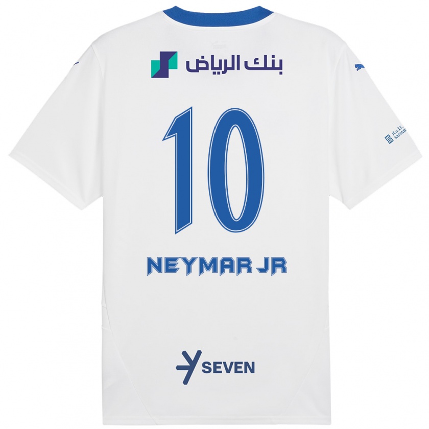 Kandiny Enfant Maillot Neymar #10 Blanc Bleu Tenues Extérieur 2024/25 T-Shirt