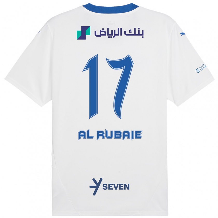 Kandiny Enfant Maillot Mohammed Al-Rubaie #17 Blanc Bleu Tenues Extérieur 2024/25 T-Shirt