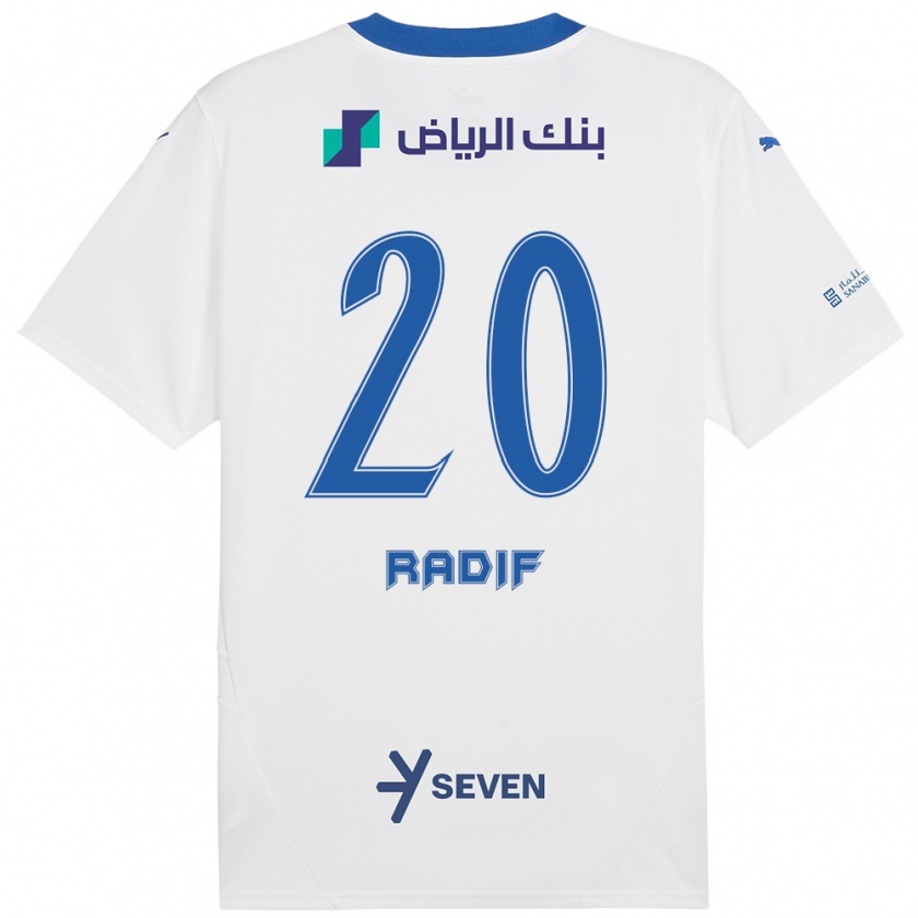 Kandiny Enfant Maillot Abdullah Radif #20 Blanc Bleu Tenues Extérieur 2024/25 T-Shirt