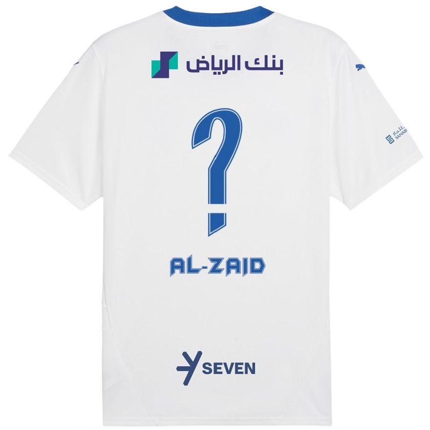 Kandiny Enfant Maillot Suhayb Al-Zaid #0 Blanc Bleu Tenues Extérieur 2024/25 T-Shirt