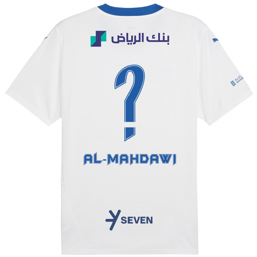 Kandiny Enfant Maillot Ali Al-Mahdawi #0 Blanc Bleu Tenues Extérieur 2024/25 T-Shirt