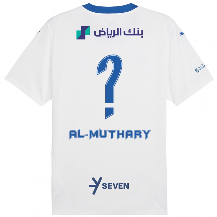 Kandiny Enfant Maillot Saad Al-Muthary #0 Blanc Bleu Tenues Extérieur 2024/25 T-Shirt