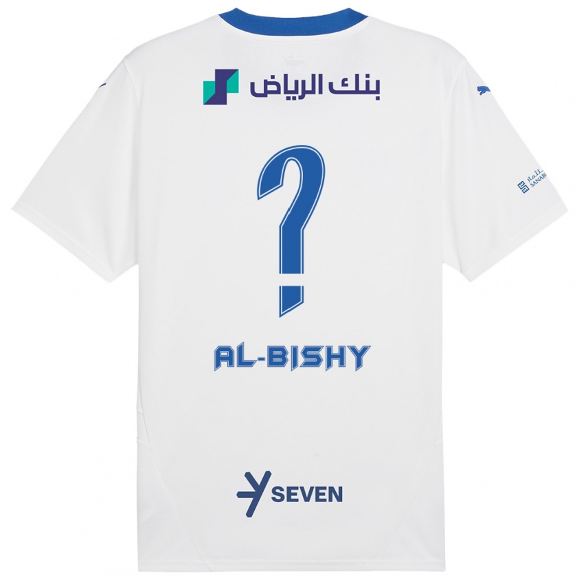 Kandiny Enfant Maillot Bder Abdulaziz Al-Bishy #0 Blanc Bleu Tenues Extérieur 2024/25 T-Shirt