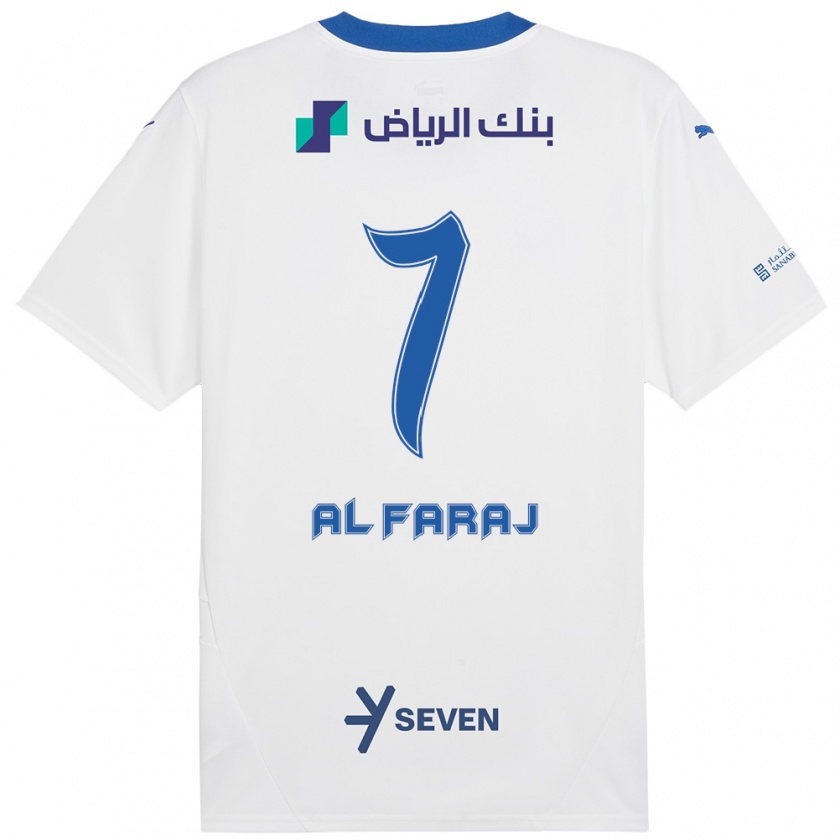 Kandiny Enfant Maillot Salman Al-Faraj #7 Blanc Bleu Tenues Extérieur 2024/25 T-Shirt