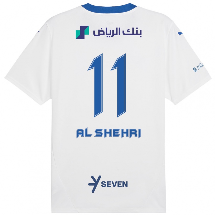 Kandiny Enfant Maillot Saleh Al-Shehri #11 Blanc Bleu Tenues Extérieur 2024/25 T-Shirt