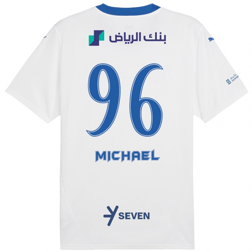 Kandiny Enfant Maillot Michael #96 Blanc Bleu Tenues Extérieur 2024/25 T-Shirt