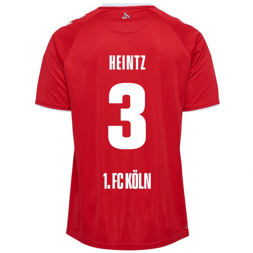 Kandiny Enfant Maillot Dominique Heintz #3 Rouge Blanc Tenues Extérieur 2024/25 T-Shirt