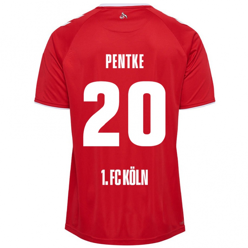 Kandiny Enfant Maillot Philipp Pentke #20 Rouge Blanc Tenues Extérieur 2024/25 T-Shirt