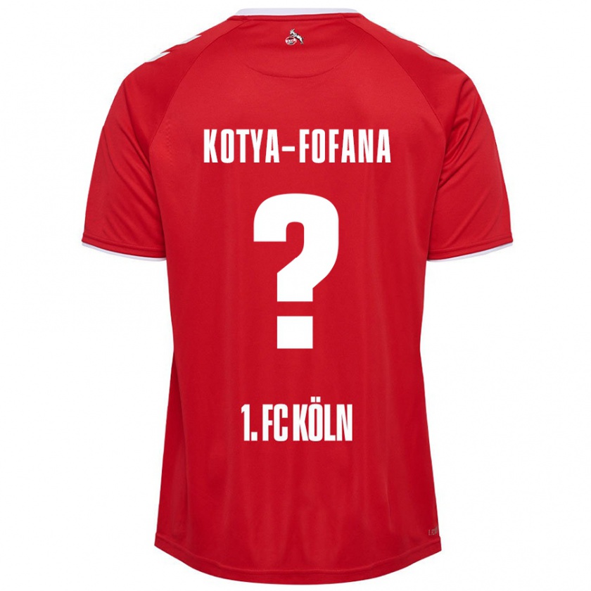 Kandiny Enfant Maillot Assad Kotya-Fofana #0 Rouge Blanc Tenues Extérieur 2024/25 T-Shirt