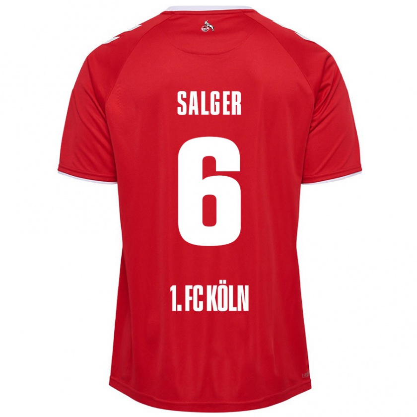 Kandiny Enfant Maillot Stephan Salger #6 Rouge Blanc Tenues Extérieur 2024/25 T-Shirt