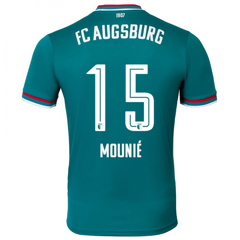 Kandiny Enfant Maillot Steve Mounié #15 Vert Foncé Tenues Extérieur 2024/25 T-Shirt