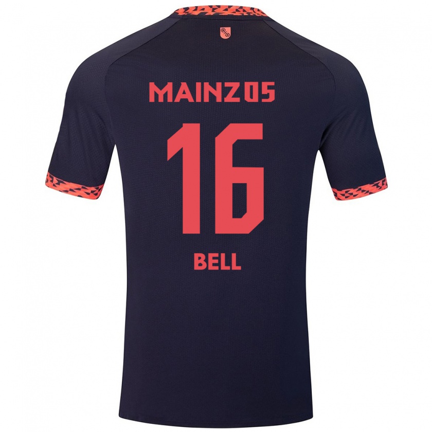 Kandiny Enfant Maillot Stefan Bell #16 Bleu Corail Rouge Tenues Extérieur 2024/25 T-Shirt