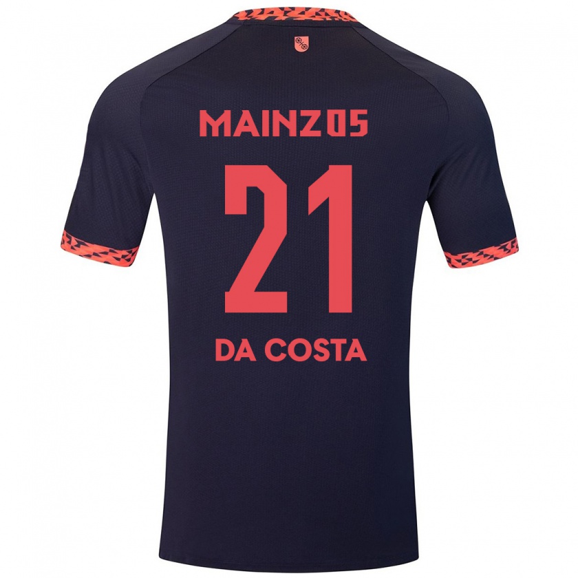 Kandiny Enfant Maillot Danny Da Costa #21 Bleu Corail Rouge Tenues Extérieur 2024/25 T-Shirt