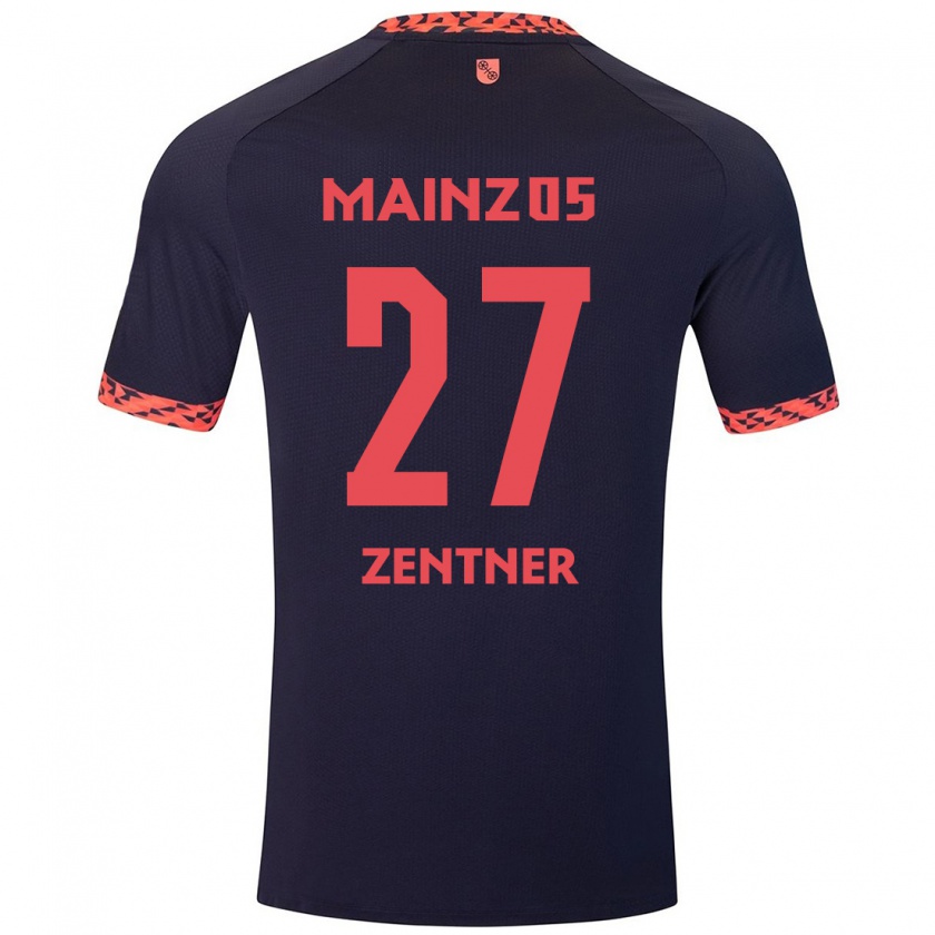 Kandiny Enfant Maillot Robin Zentner #27 Bleu Corail Rouge Tenues Extérieur 2024/25 T-Shirt