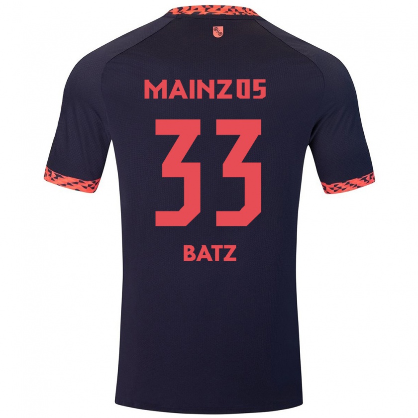 Kandiny Enfant Maillot Daniel Batz #33 Bleu Corail Rouge Tenues Extérieur 2024/25 T-Shirt