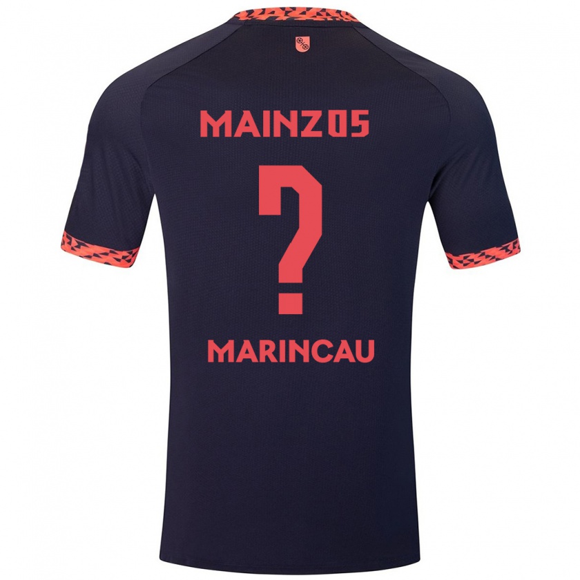 Kandiny Enfant Maillot Emanuel Marincău #0 Bleu Corail Rouge Tenues Extérieur 2024/25 T-Shirt