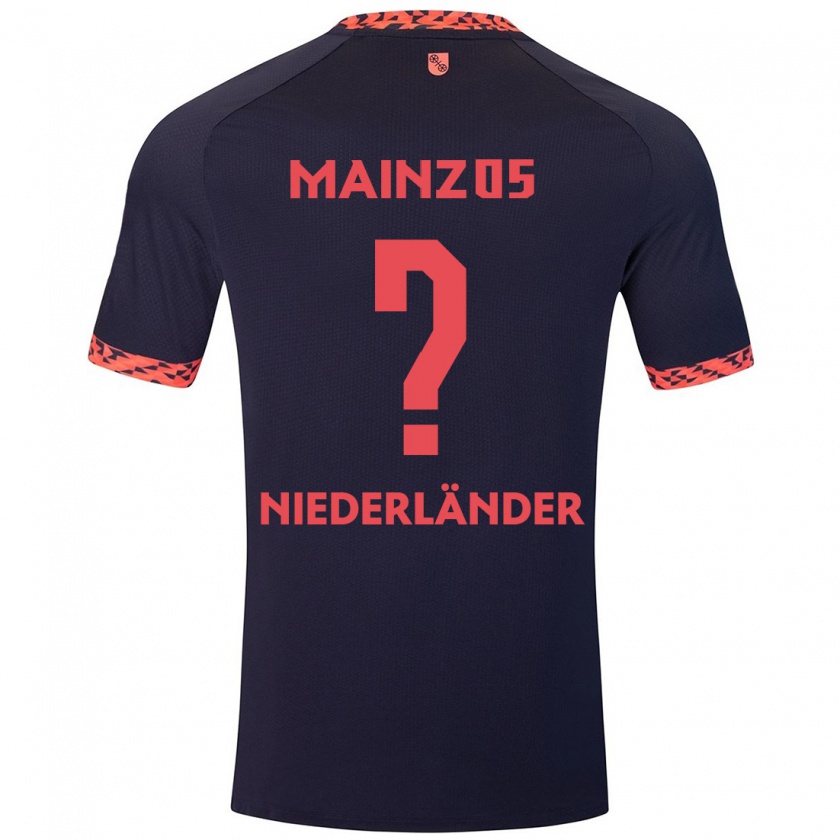 Kandiny Enfant Maillot Lennart Niederländer #0 Bleu Corail Rouge Tenues Extérieur 2024/25 T-Shirt