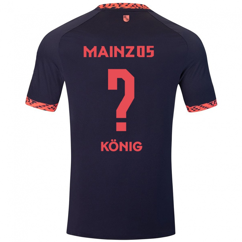 Kandiny Enfant Maillot Raúl König #0 Bleu Corail Rouge Tenues Extérieur 2024/25 T-Shirt