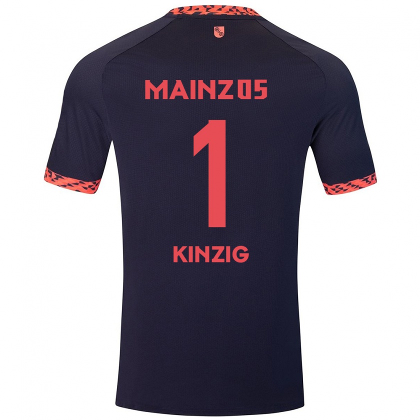 Kandiny Enfant Maillot Maximilian Kinzig #1 Bleu Corail Rouge Tenues Extérieur 2024/25 T-Shirt