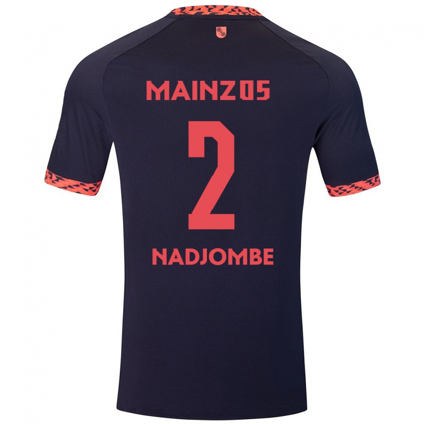 Kandiny Enfant Maillot Jean-Marie Nadjombe #2 Bleu Corail Rouge Tenues Extérieur 2024/25 T-Shirt