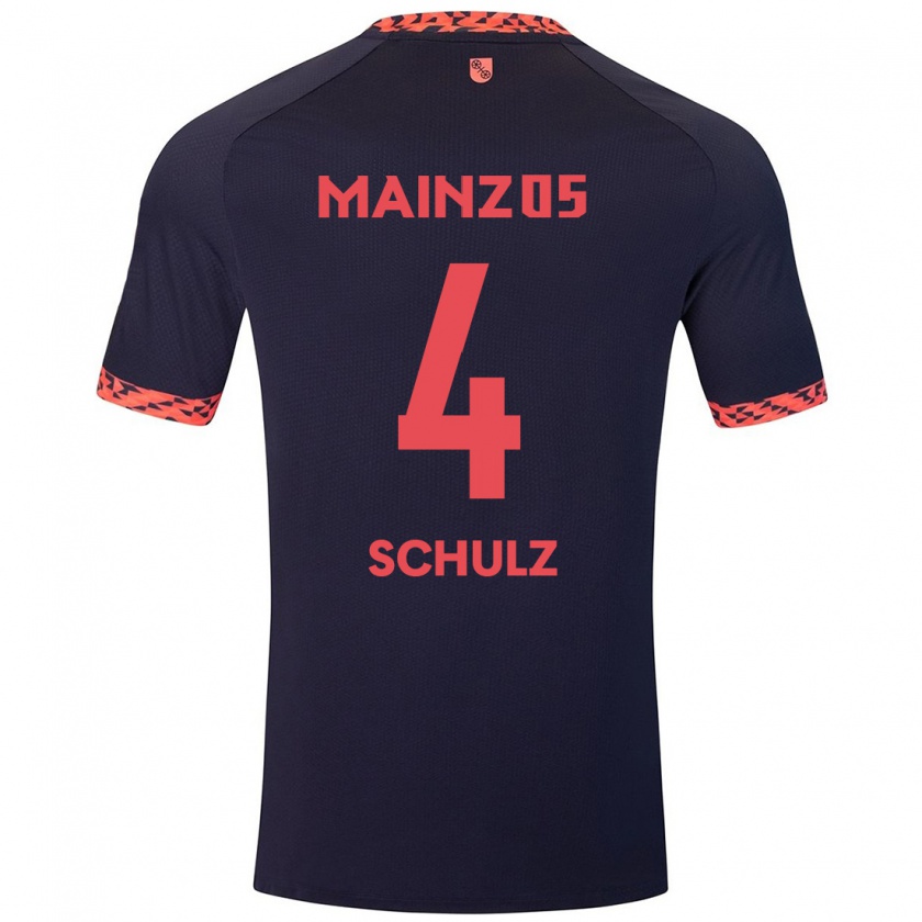 Kandiny Enfant Maillot Philipp Schulz #4 Bleu Corail Rouge Tenues Extérieur 2024/25 T-Shirt