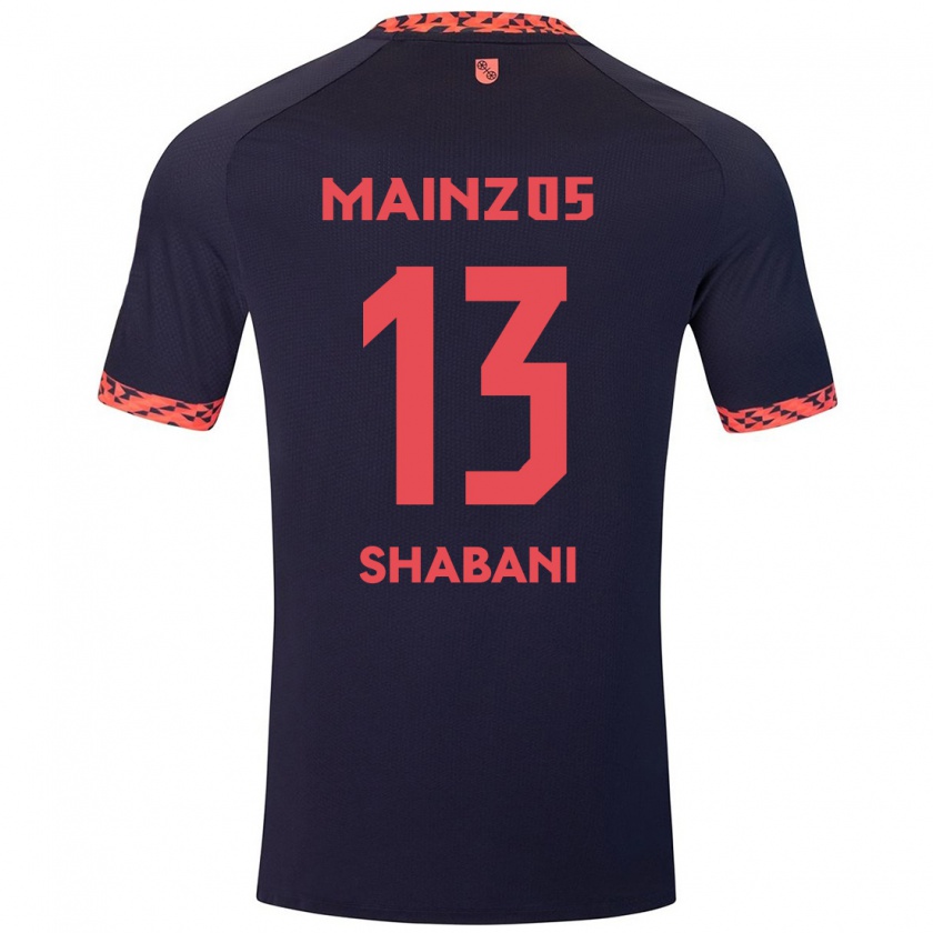 Kandiny Enfant Maillot Eniss Shabani #13 Bleu Corail Rouge Tenues Extérieur 2024/25 T-Shirt