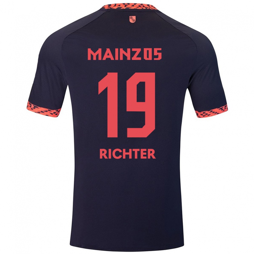 Kandiny Enfant Maillot Marc Richter #19 Bleu Corail Rouge Tenues Extérieur 2024/25 T-Shirt