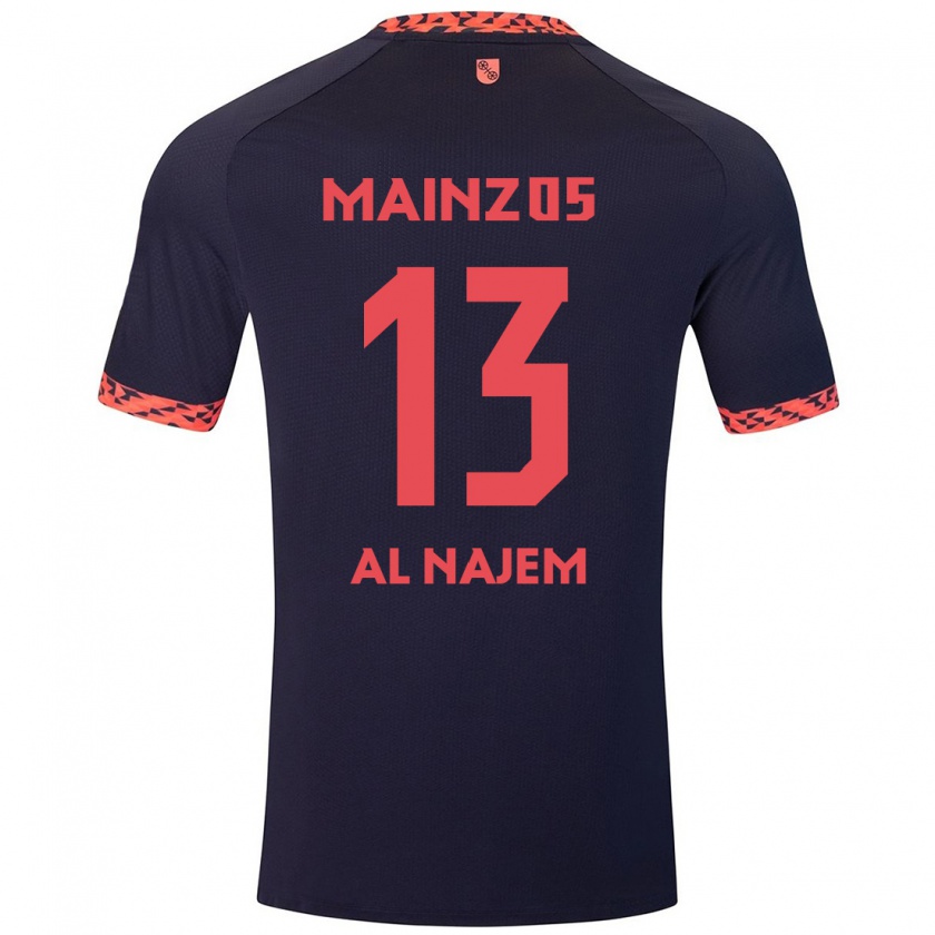 Kandiny Enfant Maillot Salma Al Najem #13 Bleu Corail Rouge Tenues Extérieur 2024/25 T-Shirt