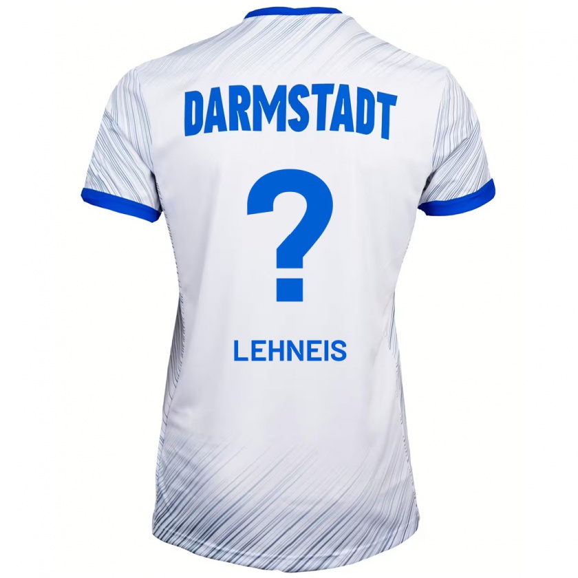 Kandiny Enfant Maillot Daniel Lehneis #0 Blanc Bleu Tenues Extérieur 2024/25 T-Shirt