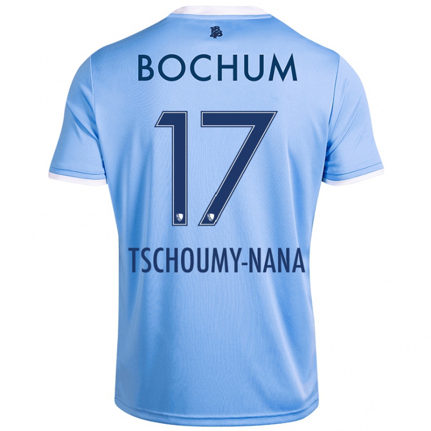 Kandiny Enfant Maillot Daryl Tschoumy-Nana #17 Bleu Ciel Tenues Extérieur 2024/25 T-Shirt