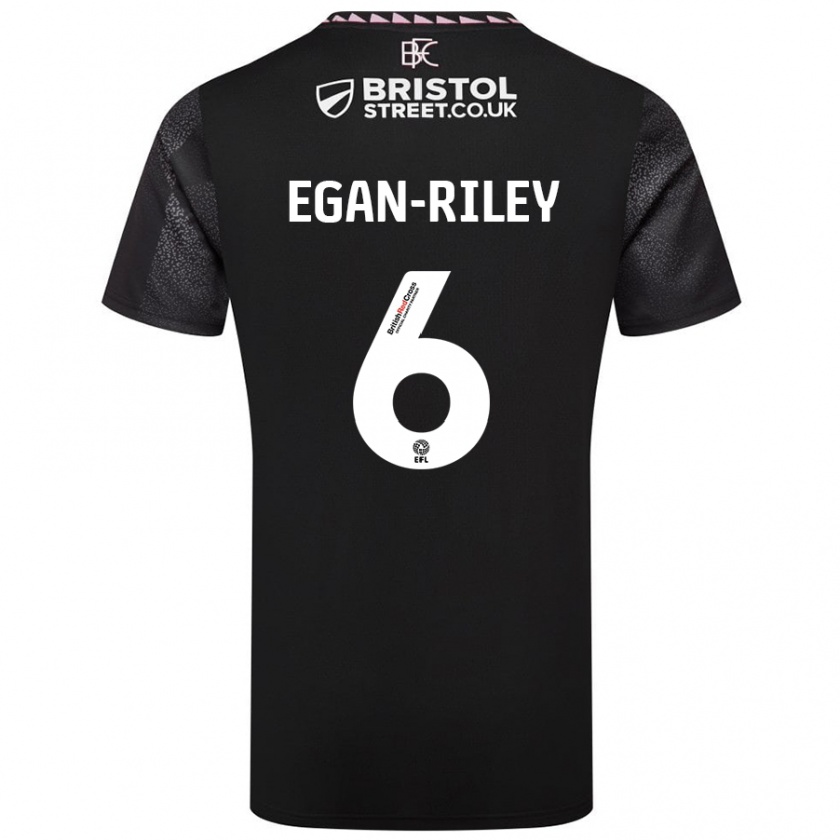 Kandiny Enfant Maillot Cj Egan-Riley #6 Noir Tenues Extérieur 2024/25 T-Shirt