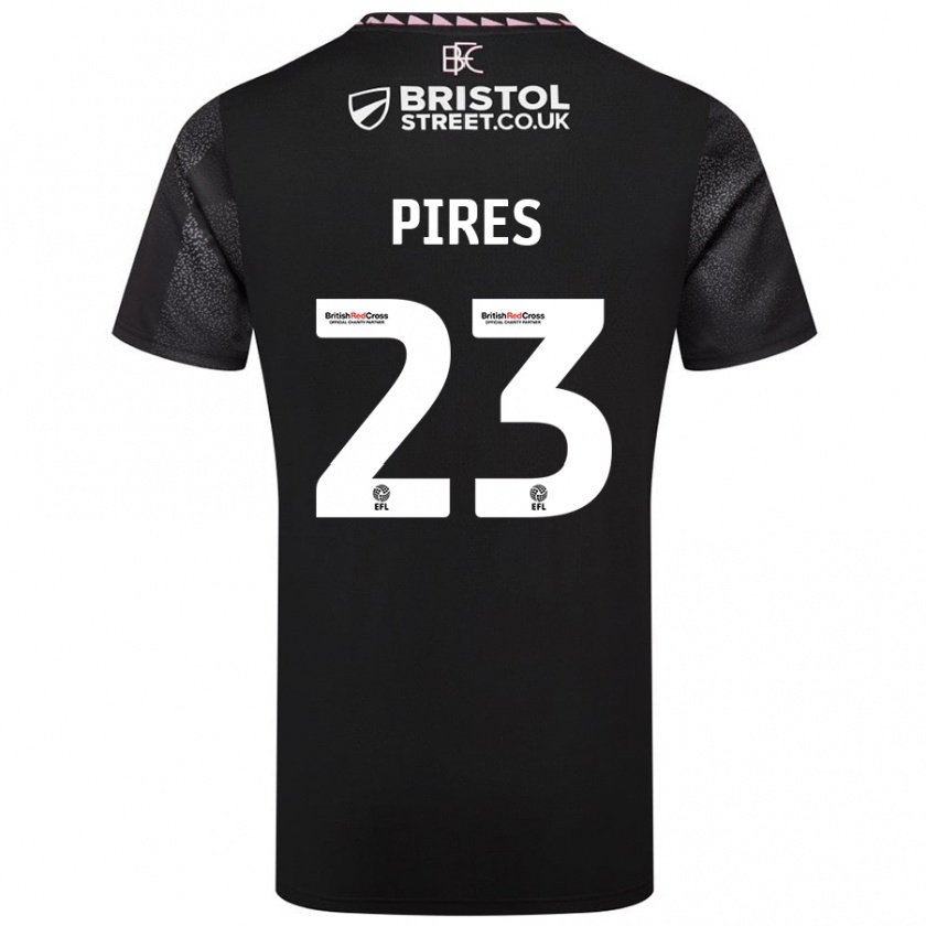 Kandiny Enfant Maillot Lucas Pires #23 Noir Tenues Extérieur 2024/25 T-Shirt