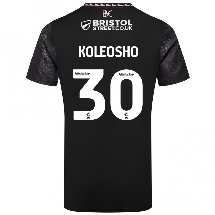 Kandiny Enfant Maillot Luca Koleosho #30 Noir Tenues Extérieur 2024/25 T-Shirt