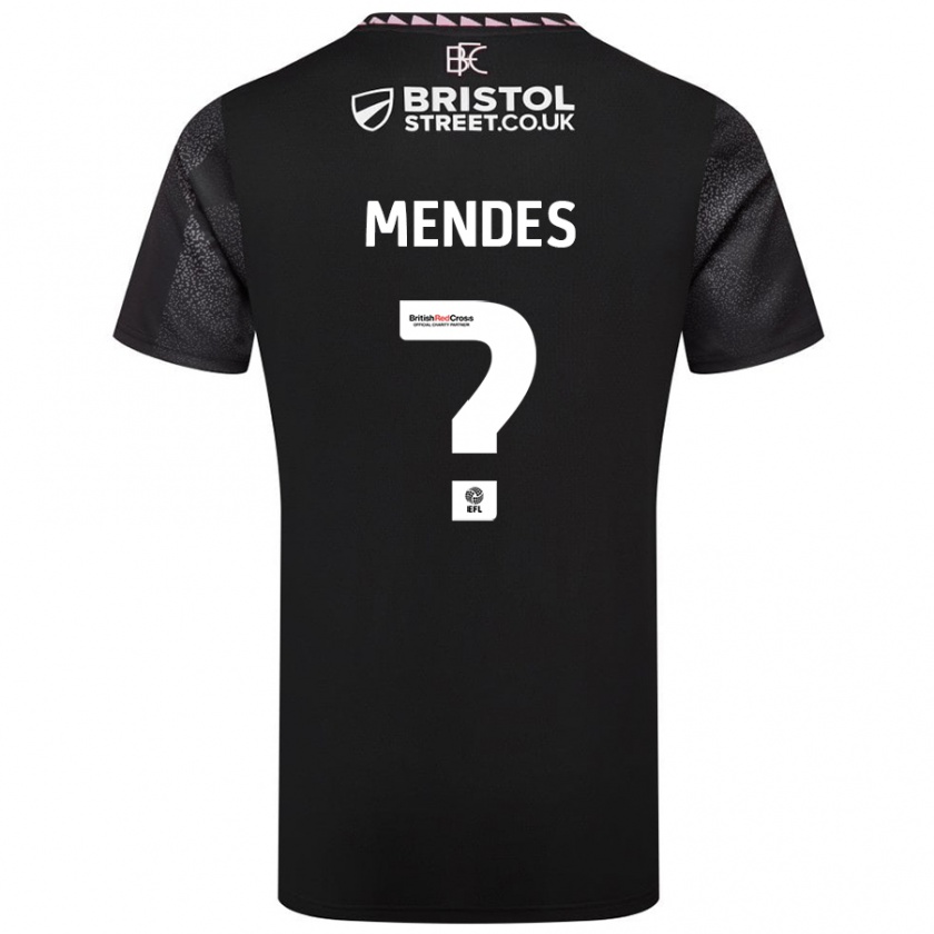 Kandiny Enfant Maillot João Mendes #0 Noir Tenues Extérieur 2024/25 T-Shirt