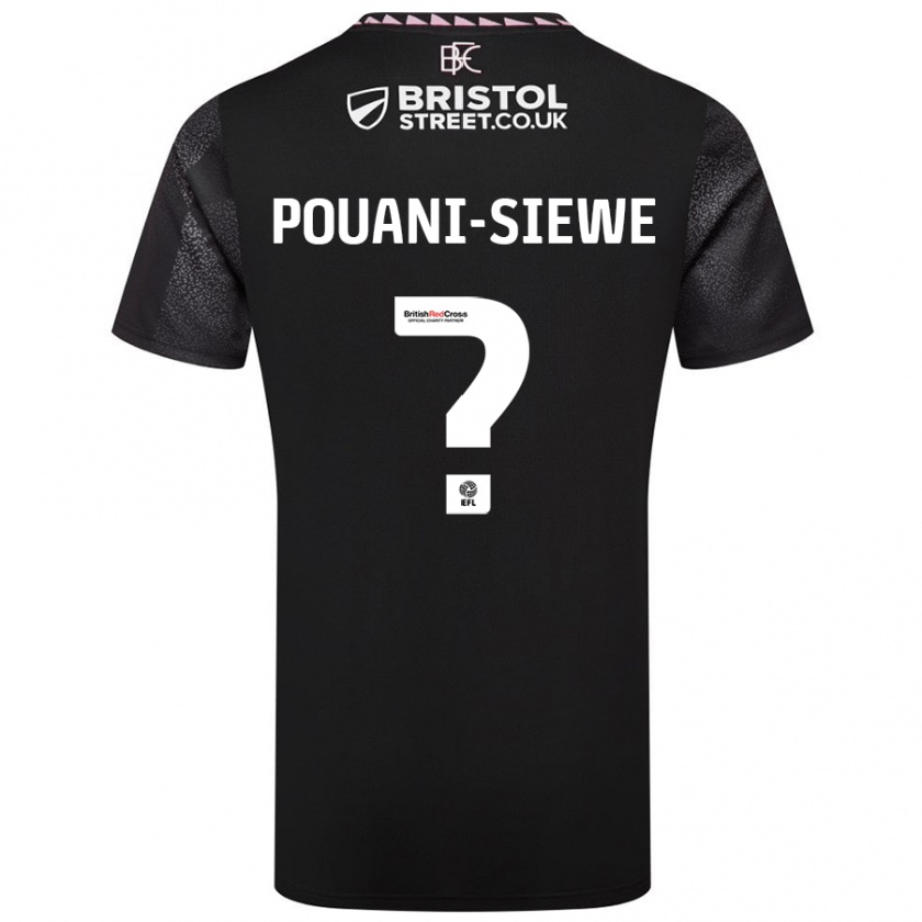 Kandiny Enfant Maillot Brandon Pouani-Siewe #0 Noir Tenues Extérieur 2024/25 T-Shirt