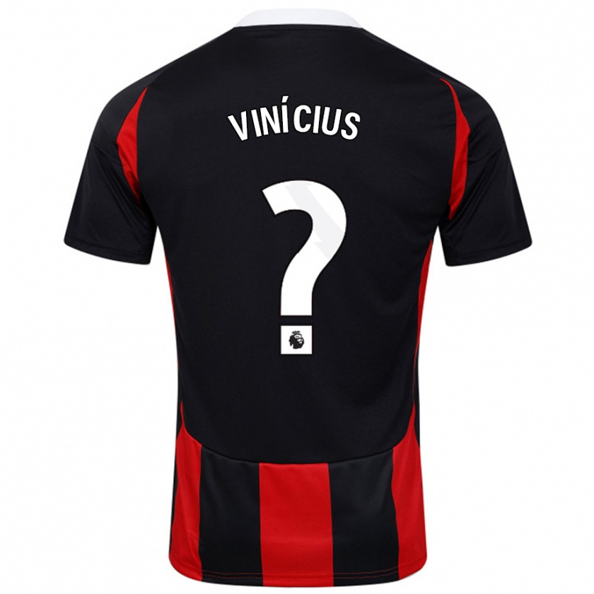 Kandiny Enfant Maillot Carlos Vinícius #0 Noir Rouge Tenues Extérieur 2024/25 T-Shirt