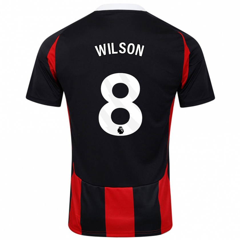 Kandiny Enfant Maillot Harry Wilson #8 Noir Rouge Tenues Extérieur 2024/25 T-Shirt