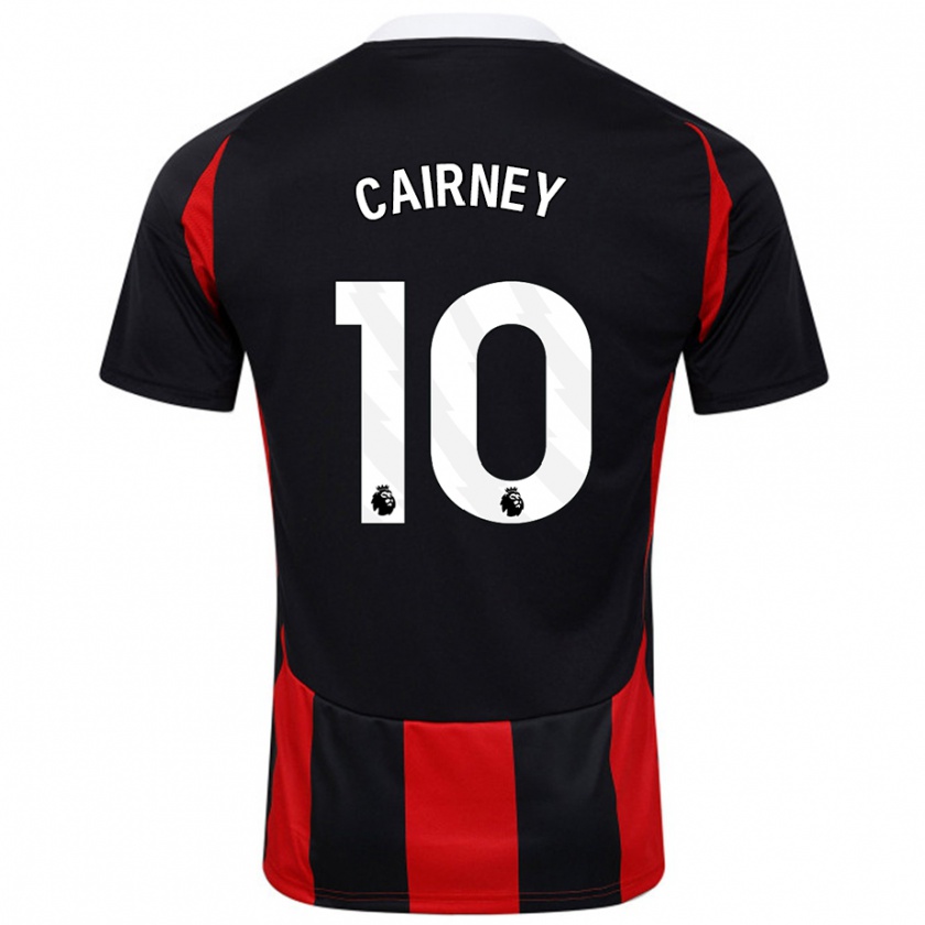 Kandiny Enfant Maillot Tom Cairney #10 Noir Rouge Tenues Extérieur 2024/25 T-Shirt