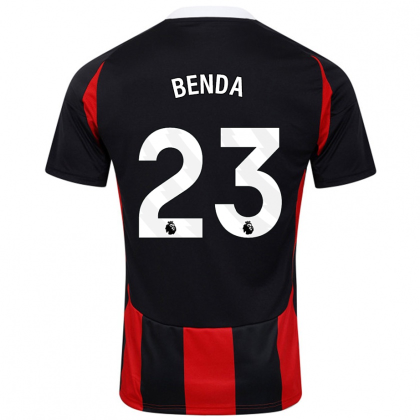 Kandiny Enfant Maillot Steven Benda #23 Noir Rouge Tenues Extérieur 2024/25 T-Shirt