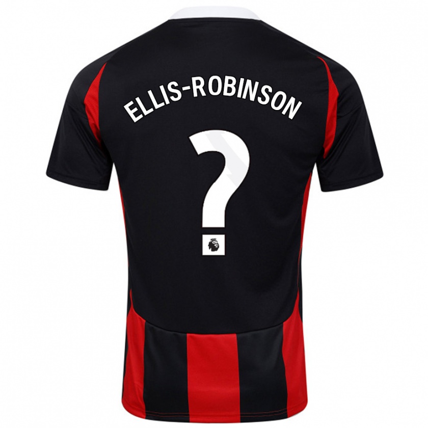 Kandiny Enfant Maillot Eddie Ellis-Robinson #0 Noir Rouge Tenues Extérieur 2024/25 T-Shirt